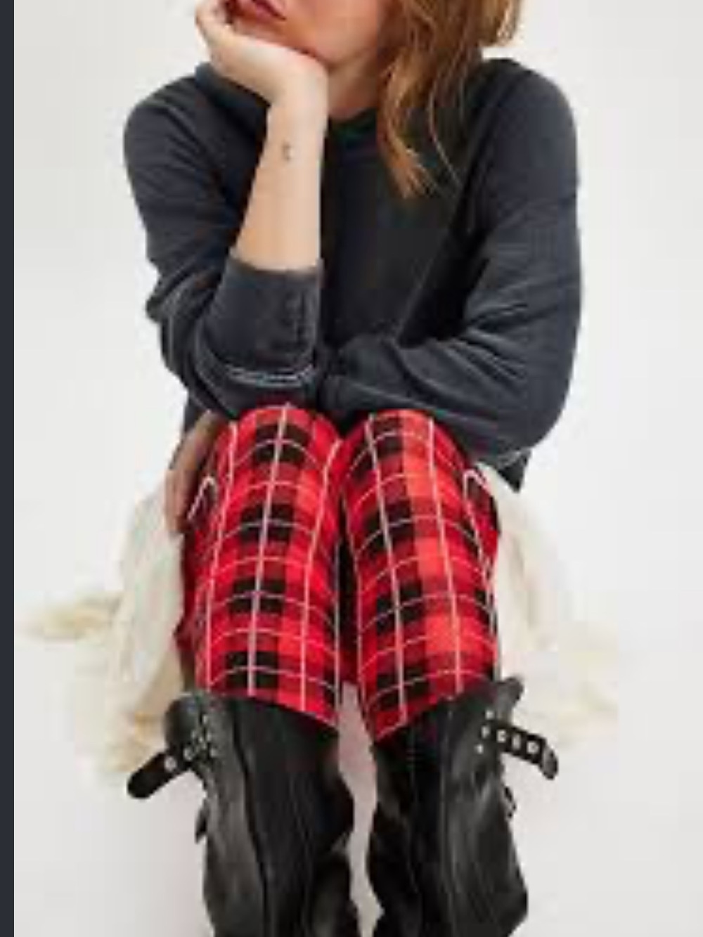 9407. Free People Highland Hues Tartan Tights